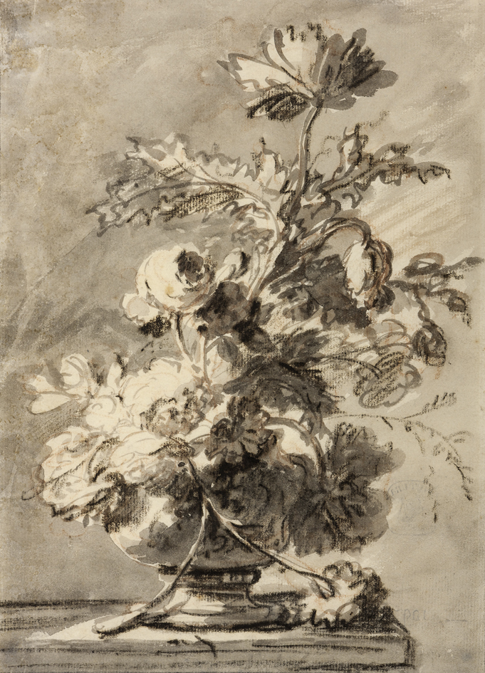 Studie van een vaas met bloemen